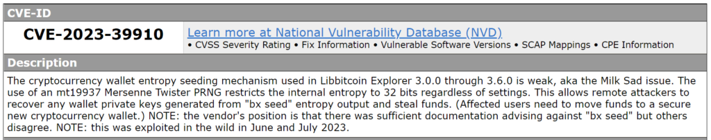 Milk Sad уязвимость в библиотеке Libbitcoin Explorer 3.x, как была осуществлена кража на $ 900 000 у пользователей Биткоин Кошельков (BTC)